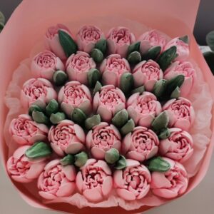 Buchet cu lalele mari rozi / Букет с розовыми крупными тюльпанами